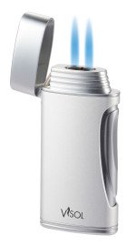 DuoMatt Chrome Double Flame Cigar Lighter