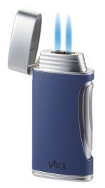 DuoMatt Navy Blue Double Flame Cigar Lighter