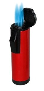 Hades Red Lacquer Triple Torch Cigar Lighter