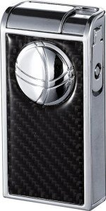Infinity Flame Chrome and Carbon Fiber Double Torch Cigar Lighter