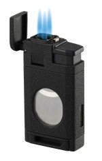 LighCut Black Triple Torch Flame Lighter and Cigar Cutter