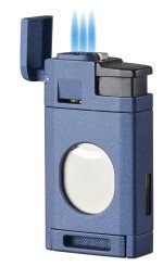 LighCut Blue Triple Torch Flame Lighter and Cigar Cutter