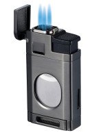 LighCut Gunmetal Triple Torch Flame Lighter and Cigar Cutter