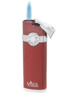 Lydia Metallic Red Wind-Resistant Jet Flame Lighter