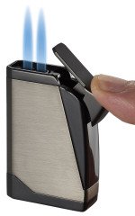 Madrid Dual Torch Flame Cigar Lighter Silver