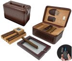 Manhattan XL Travel Humidor Brown