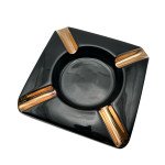 Midas Black & Gold Square Ceramic Cigar Ashtray