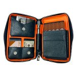 Peter James Leather Navy Blue Travel Cigar Case
