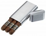 Prato Brushed Stainless Steel 3 Finger Cigar Case