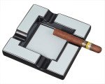 Renner White & Gunmetal Ceramic Cigar Ashtray