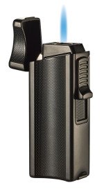 Ridge Black Single Flame Torch Lighter with Cigar Rest