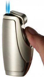 Rio Triple Flame Torch Lighter Brushed Nickel