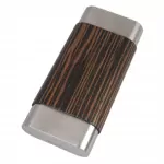 Terran Ebony Wood & Stainless Steel Cigar Case