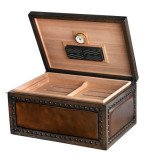 The Nottingham Brown Leather Upholstered Humidor