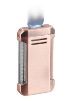 Vinson Flat Torch Flame Lighter with Cigar Punch - Bronze