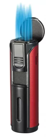 Visol PentaJet Red and Black Quintuple Torch Cigar Lighter