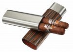 Visol Ryland Ebony Wood & Stainless Steel Cigar Case